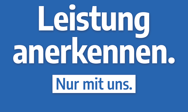 „Leistung anerkennen.“ – Hochformat